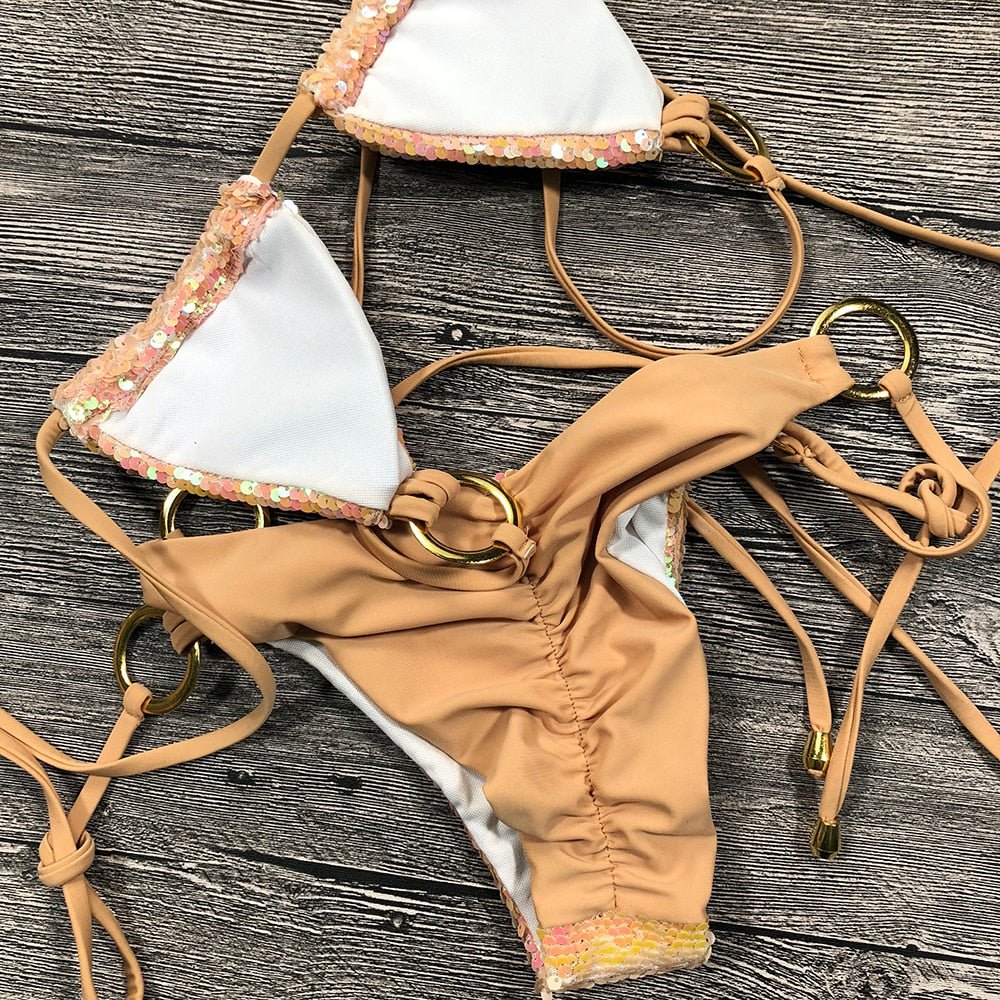 Kinsley Super Sparkle Sequin Glitter Bikini  Sunset and Swim   