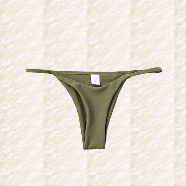 Lara Triangle Thong Bikini  Sunset and Swim panty-green M 