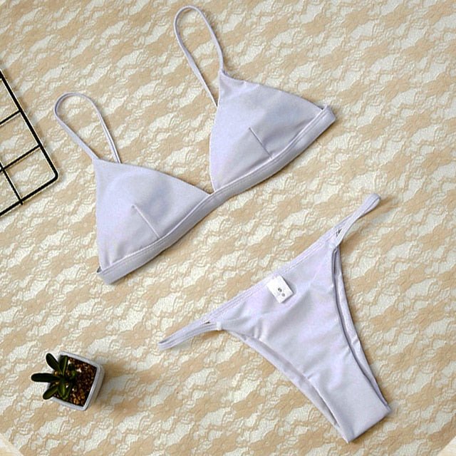 Lara Triangle Thong Bikini  Sunset and Swim white XL 