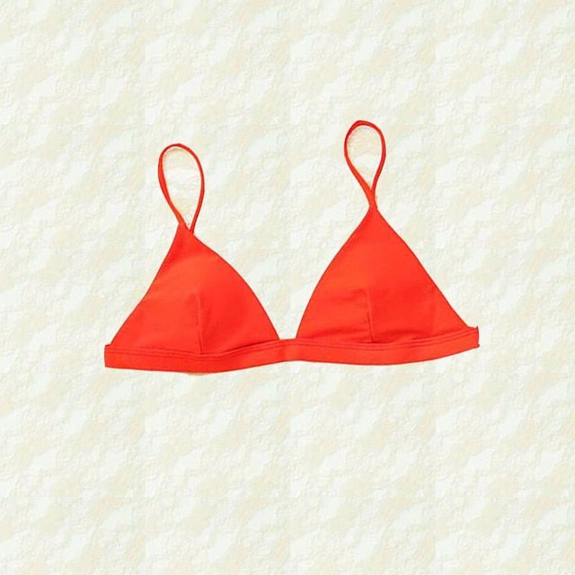 Lara Triangle Thong Bikini  Sunset and Swim top-red S 