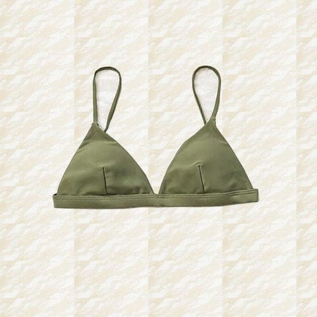 Lara Triangle Thong Bikini  Sunset and Swim top-green M 