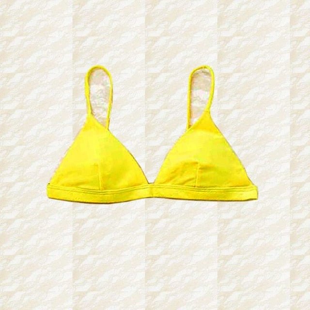 Lara Triangle Thong Bikini  Sunset and Swim top-yellow M 