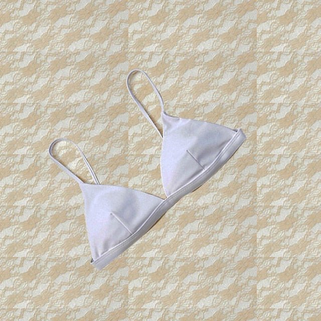 Lara Triangle Thong Bikini  Sunset and Swim top-white L 