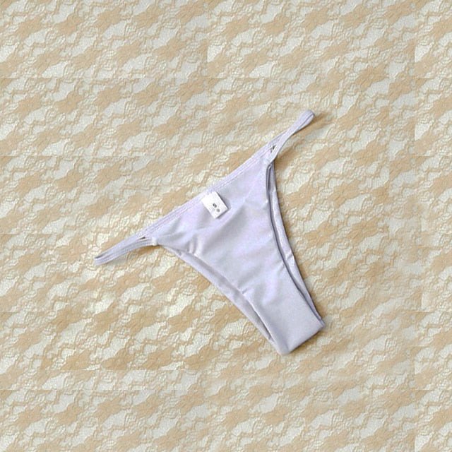 Lara Triangle Thong Bikini  Sunset and Swim panty-white L 