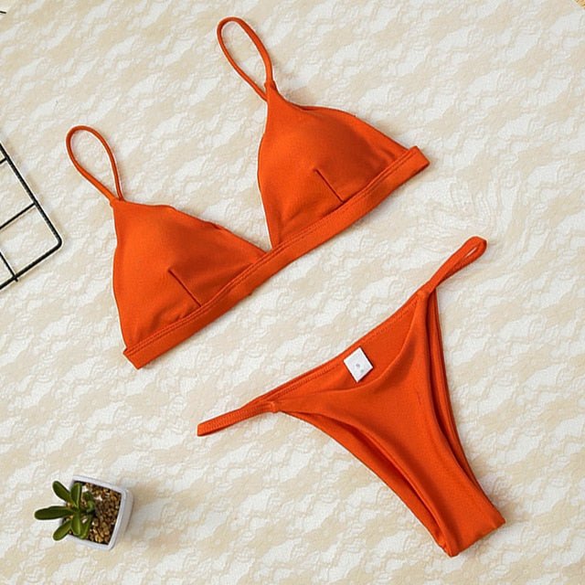 Lara Triangle Thong Bikini  Sunset and Swim orange XL 