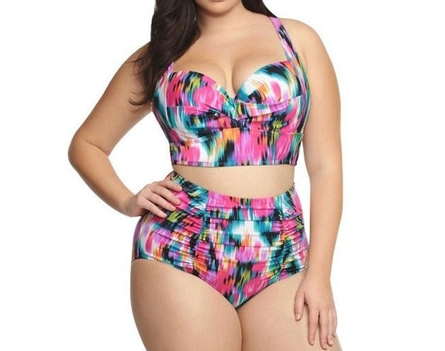 Layla High Waisted Two Piece Plus Size Bikini  Sunset and Swim multicolor XXXL 