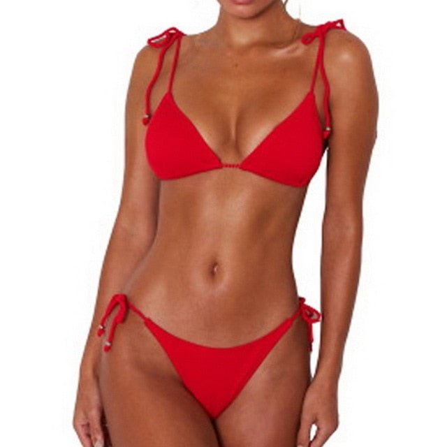 Madison Bikini  Sunset and Swim Red Bikini Set S 