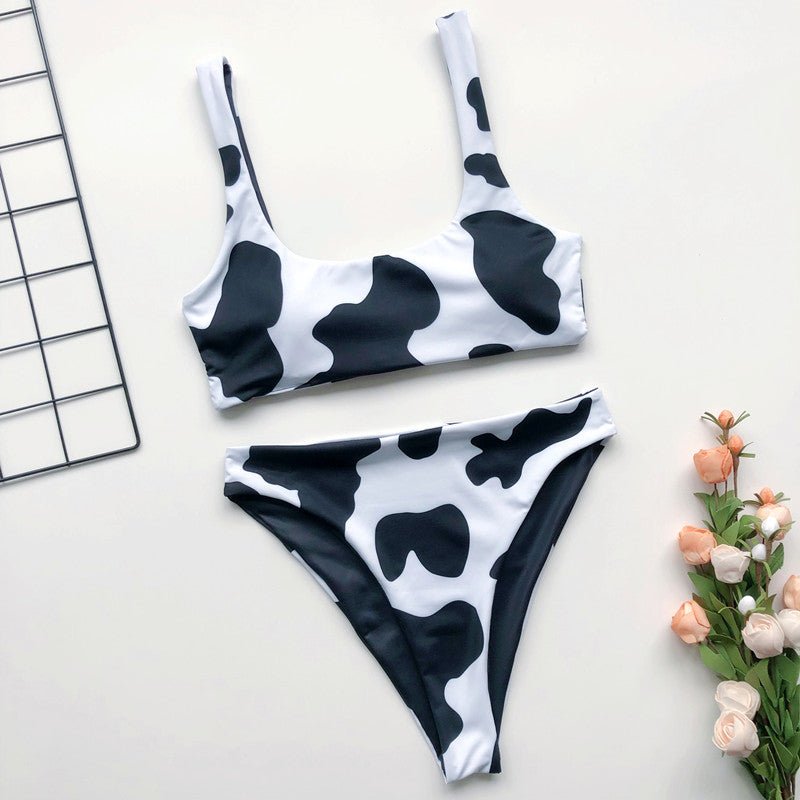 New Cow Print High Waist Bikini  Sunset and Swim   