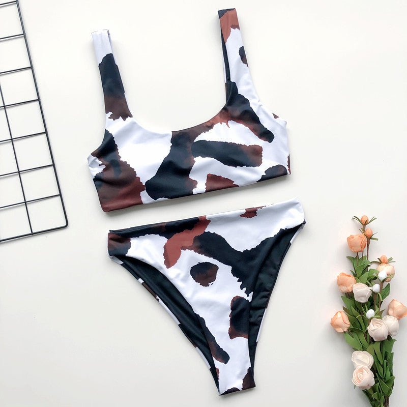 New Cow Print High Waist Bikini  Sunset and Swim   