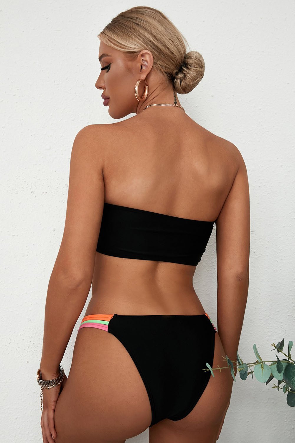 Noelle Multicolor Stripe Strapless Bikini Set  Sunset and Swim   