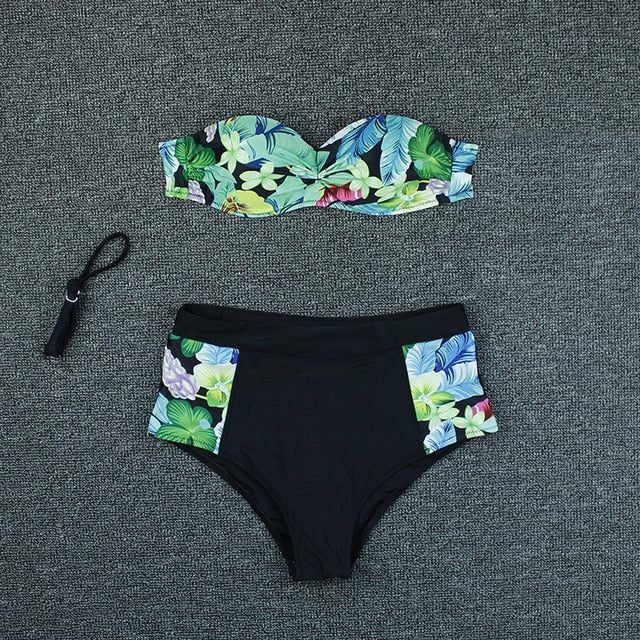 Penelope Floral Bikini  Sunset and Swim Black L 
