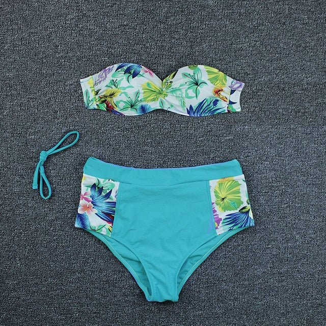 Penelope Floral Bikini  Sunset and Swim Sky Blue L 