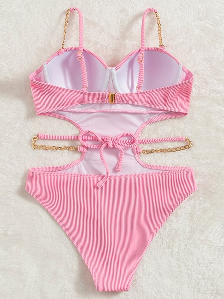 Pink Sunset Cut Out One Piece Swimsuit  Sunset and Swim   