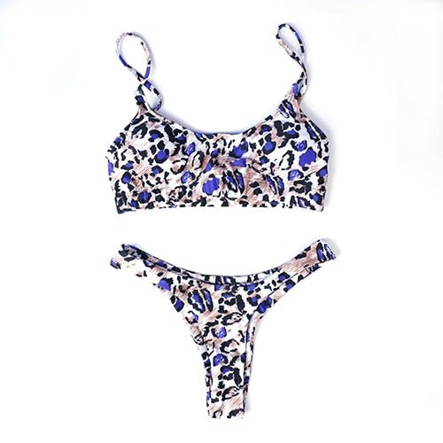 Piper Leopard Thong Micro Bikini  Sunset and Swim 98109 S 