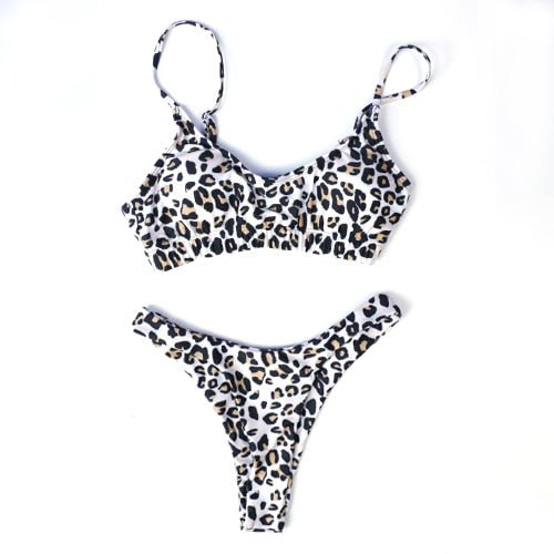 Piper Leopard Thong Micro Bikini  Sunset and Swim 98107 L 