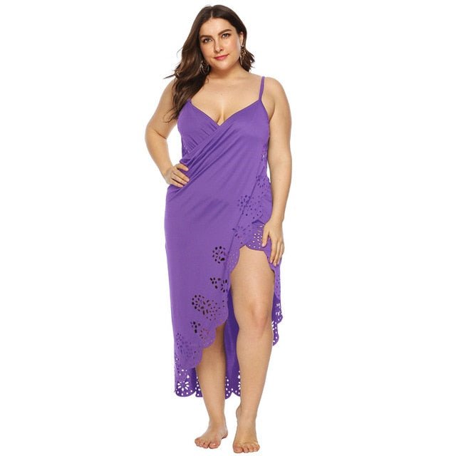 Plus Size Beach Dress  Sunset and Swim purple XL 