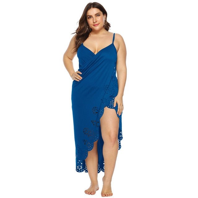 Plus Size Beach Dress  Sunset and Swim Blue 4XL 