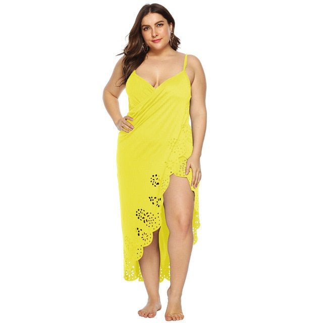Plus Size Beach Dress  Sunset and Swim Yellow XXL 