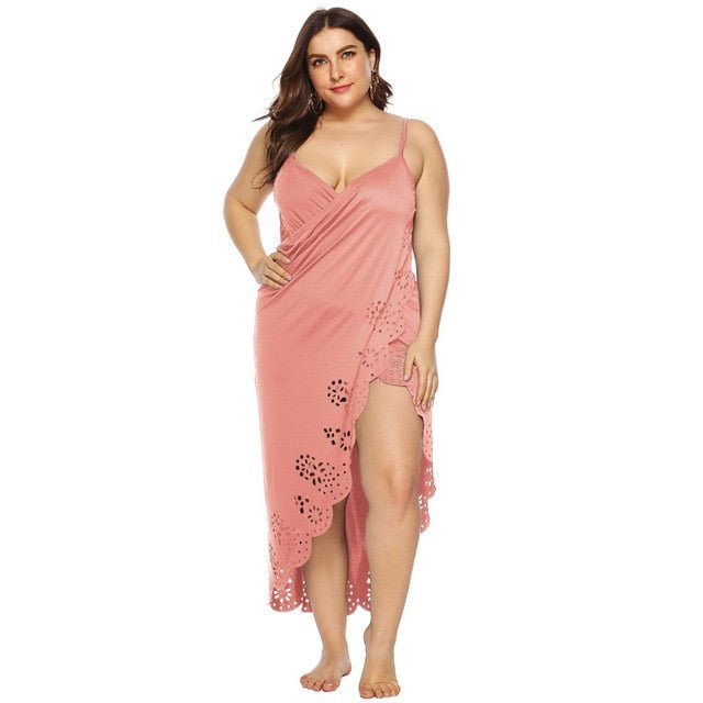 Plus Size Beach Dress  Sunset and Swim Pink 4XL 