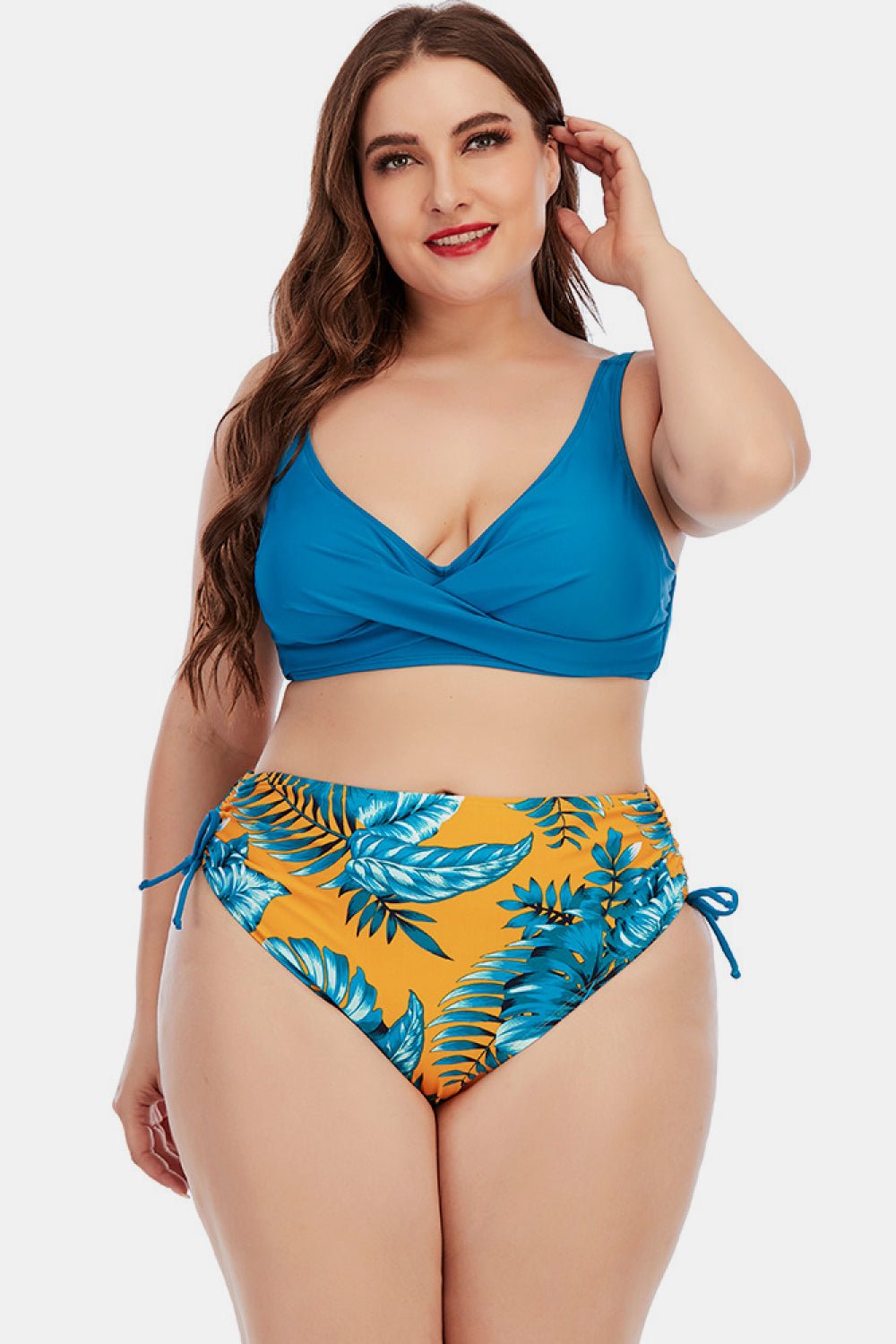 Printed Crisscross Two-Piece Swimsuit  Sunset and Swim Blue M 