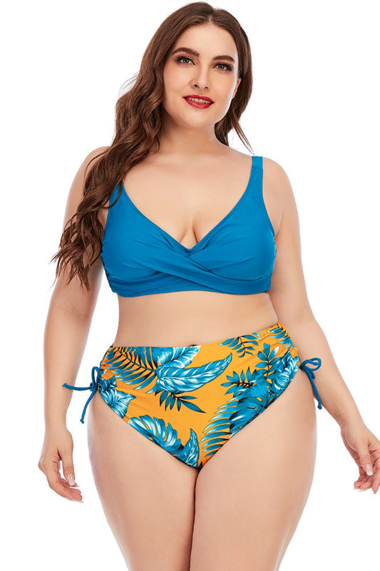 Printed Crisscross Two-Piece Swimsuit Sunset and Swim   
