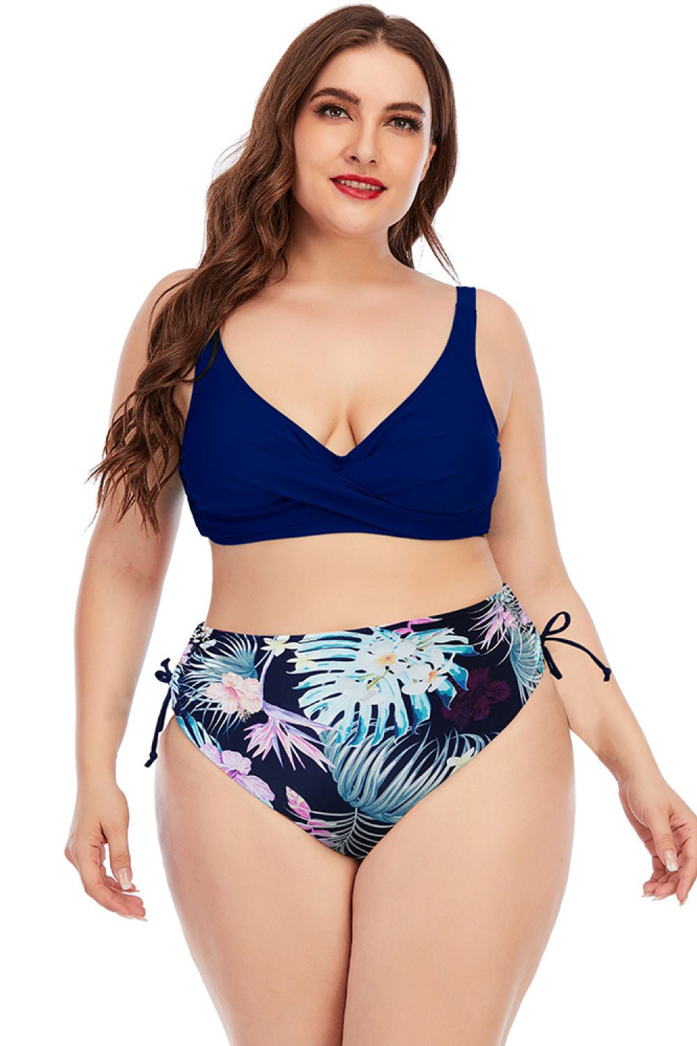 Printed Crisscross Two-Piece Swimsuit  Sunset and Swim Navy M 