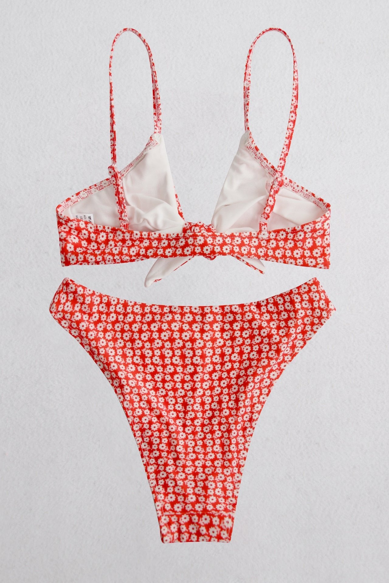 Printed Tie Front Spaghetti Strap Bikini Set  Sunset and Swim   
