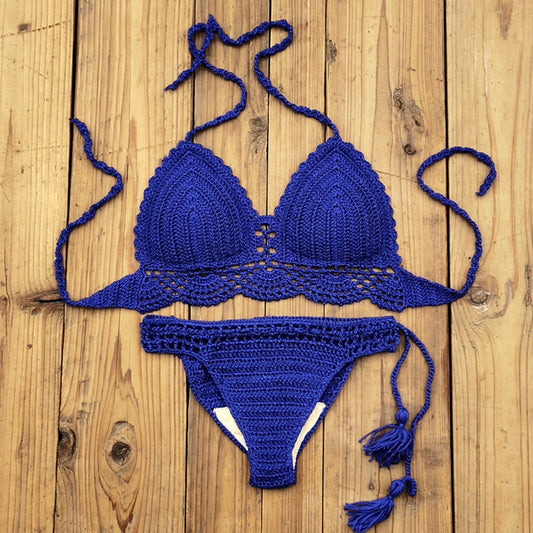 Boho Bohemian Summer Crochet Top Bikini Top Built in Bra – Sunset and Swim