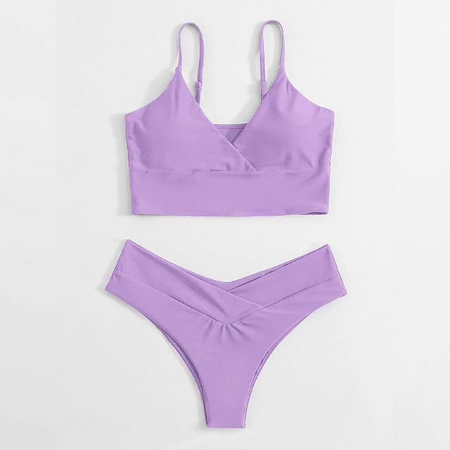 Sunset Premium Sexy Brazilian Bikini Set  Sunset and Swim light purple XL 