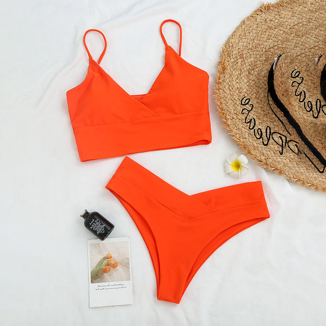 Sunset Premium Sexy Brazilian Bikini Set  Sunset and Swim orange S 