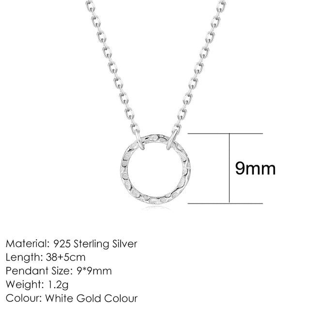 Round Circle Necklace  Sunset and Swim 9mm-White Gold  