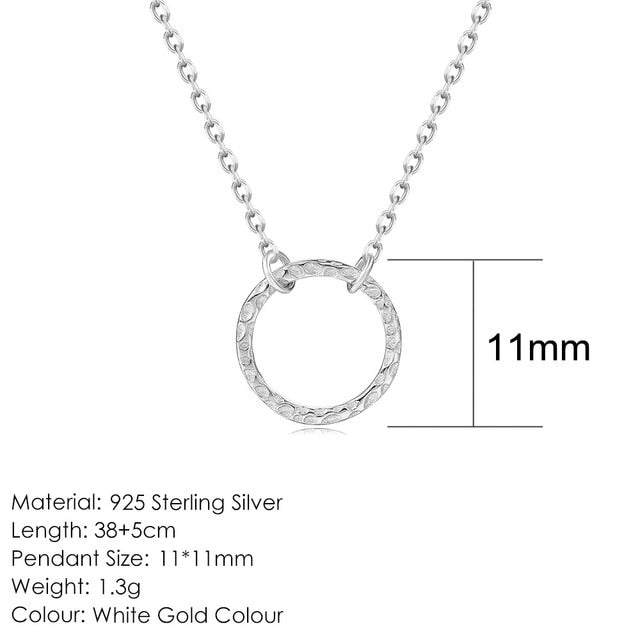 Round Circle Necklace  Sunset and Swim 11mm-White Gold  
