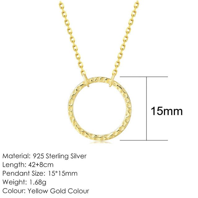 Round Circle Necklace  Sunset and Swim 15mm-14K Gold  