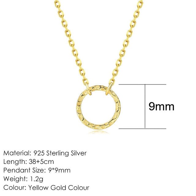Round Circle Necklace  Sunset and Swim 9mm-14K Gold  
