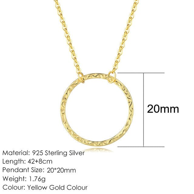 Round Circle Necklace  Sunset and Swim 20mm-14K Gold  