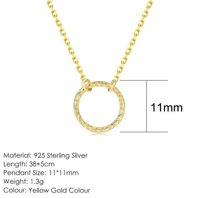 Round Circle Necklace  Sunset and Swim 11mm-14K Gold  