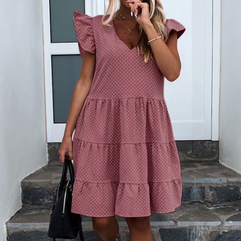 Ruffle Sleeve Dress Sunset and Swim   