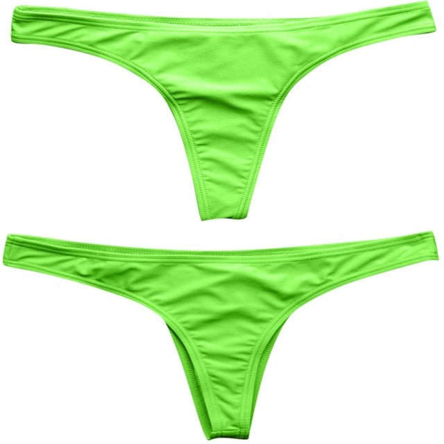 Sexy Brazilian Bikini Bottom Sizes S-6XL  Sunset and Swim Green M 