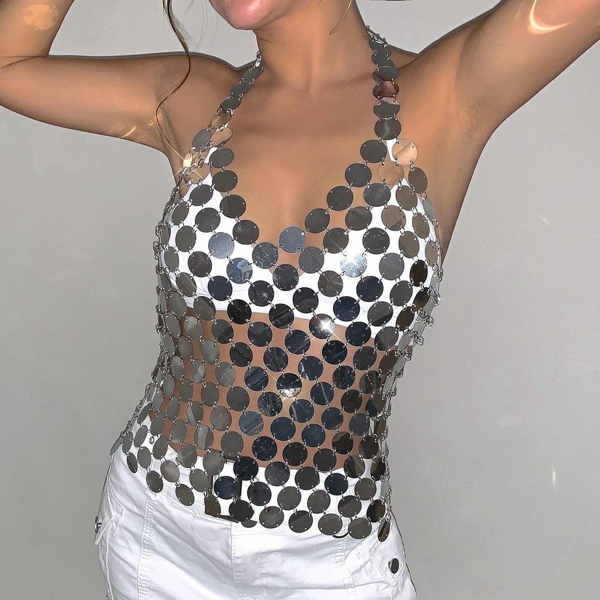 Sexy Deluxe Sequin Dress  Sunset and Swim Silver Color2 One Size 