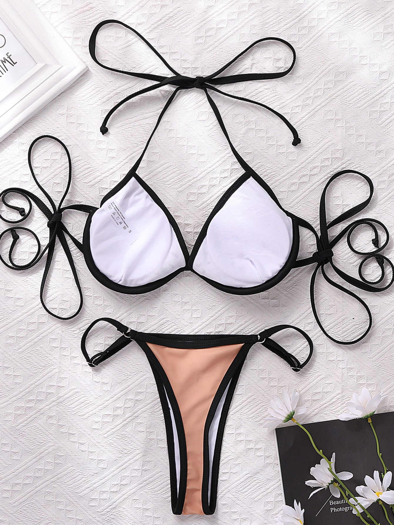 Sexy Lace Halter Bikini with See Through Transparent Effect  Sunset and Swim   