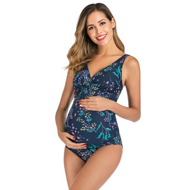 Stella Maternity Swimsuit  Sunset and Swim blue print S 