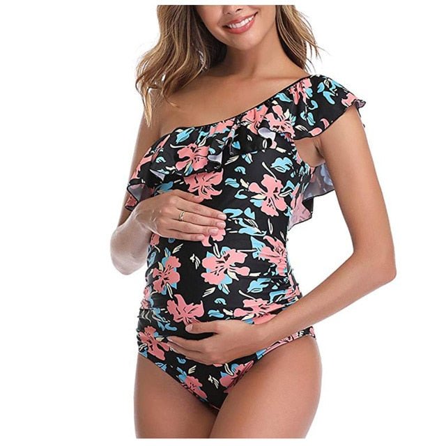 Stella Maternity Swimsuit  Sunset and Swim print2 S 