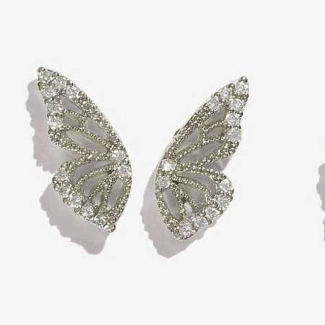 Stunning Butterfly Stud Earrings  Sunset and Swim Bling Silver  