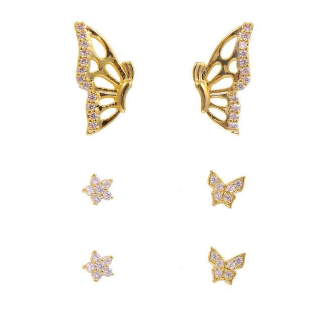 Stunning Butterfly Stud Earrings  Sunset and Swim Gold Multiple  