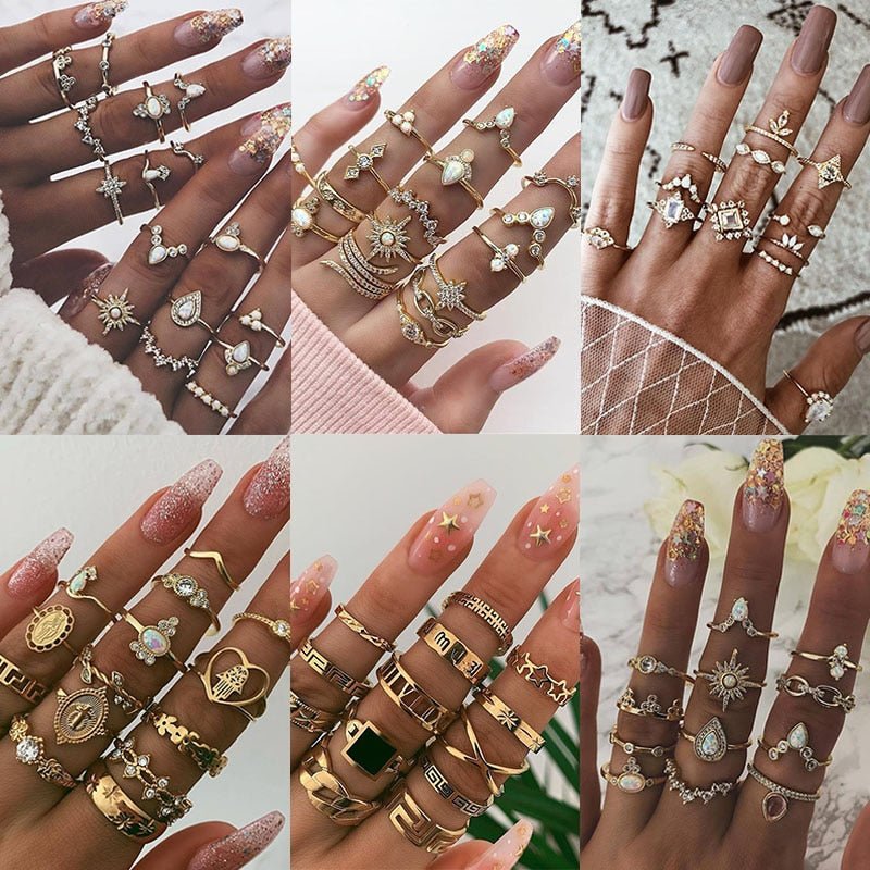 5-Piece Boho Gold Ring Set | Hide Your Diamonds and Hide Your Exes! All of  These Holiday Gifts Are a Little Bit Alexis | POPSUGAR Entertainment UK  Photo 19