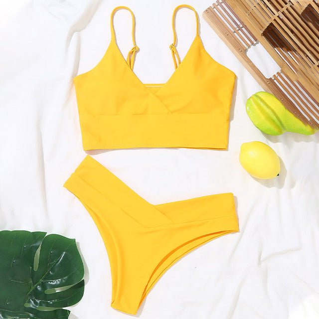Sunset Premium Sexy Brazilian Bikini Set  Sunset and Swim yellow S 