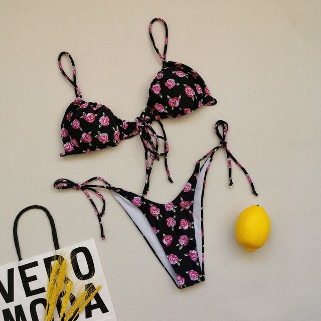 Trending! Tropical Brazilian Bikini Set  Sunset and Swim A-16 S 