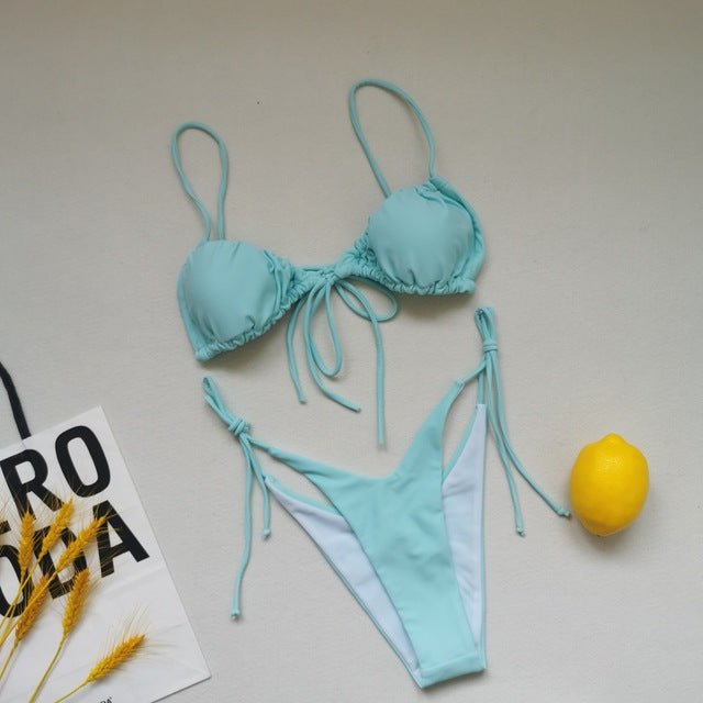 Trending! Tropical Brazilian Bikini Set  Sunset and Swim A-1 S 