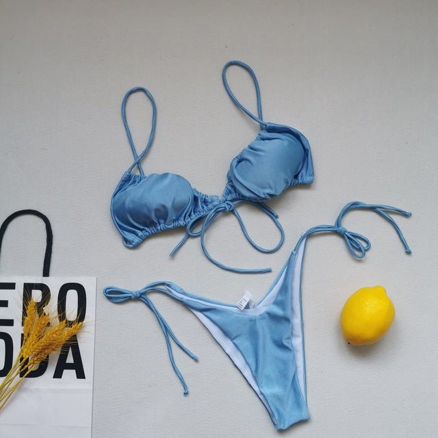 Trending! Tropical Brazilian Bikini Set  Sunset and Swim A-4 S 