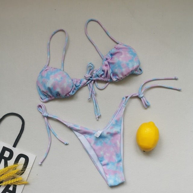Trending! Tropical Brazilian Bikini Set  Sunset and Swim A-5 S 